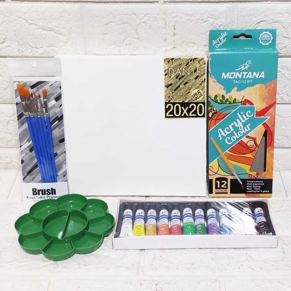 

KODE C54H Paket Melukis Kanvas 2x2 Kuas Palet