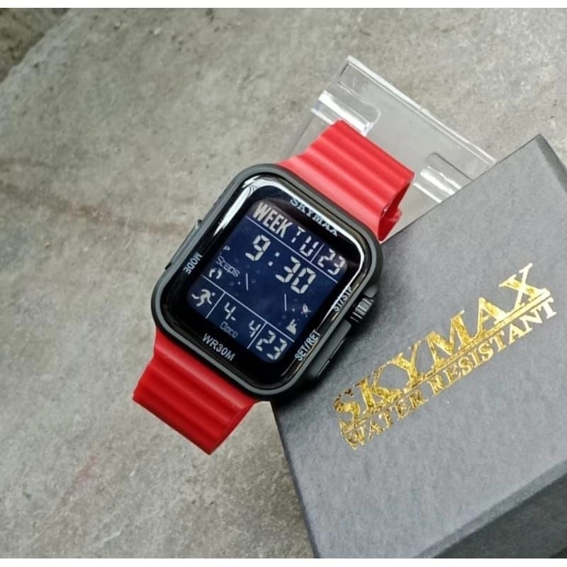 JAM TANGAN PRIA WANITA ORIGINAL SKYMAX 2301 ORIGINAL WATERPROOF MODEL KOTAK