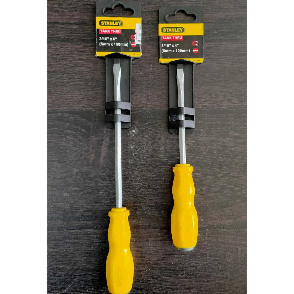 Obeng Ketok Stanley  Obeng ( - )  Ketok 3/16"x4"( 5mmx100mm) dan Obeng ( - )  Ketok 3/16" x 6" ( 5mm