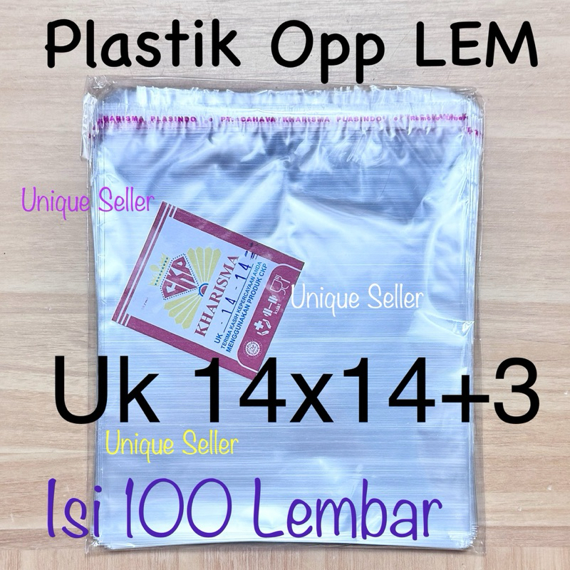 Plastik Opp Roti Kerupuk (SEAL/LEM) 14x14 cm isi 100 / Kantong Plastik Opp Kerupuk Seal 14x14cm / Pl