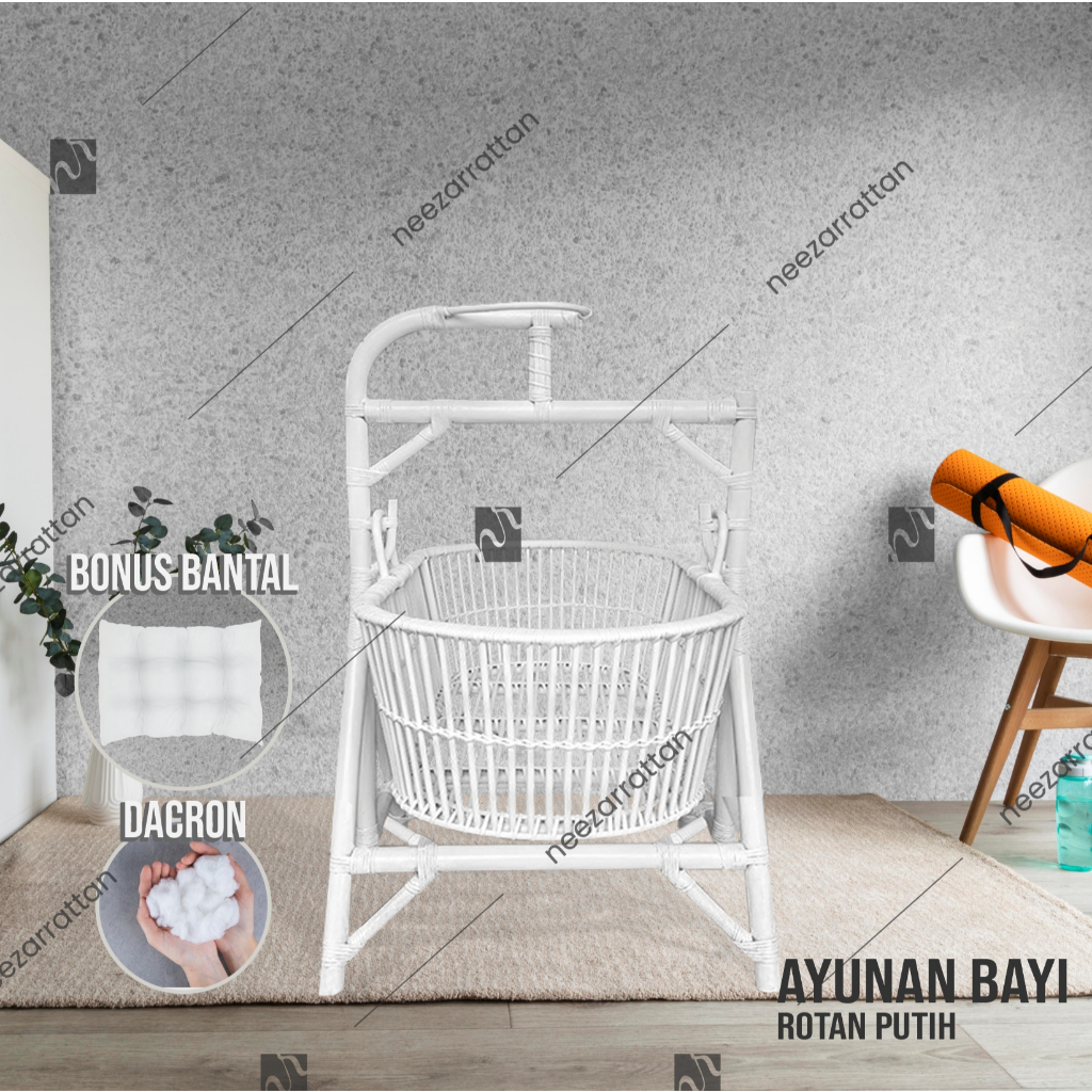 Ayunan Bayi Rotan Goyang, Ayunan Anak Baby, Ayunan minimalis estetik tempat Tidur Bayi baru lahir