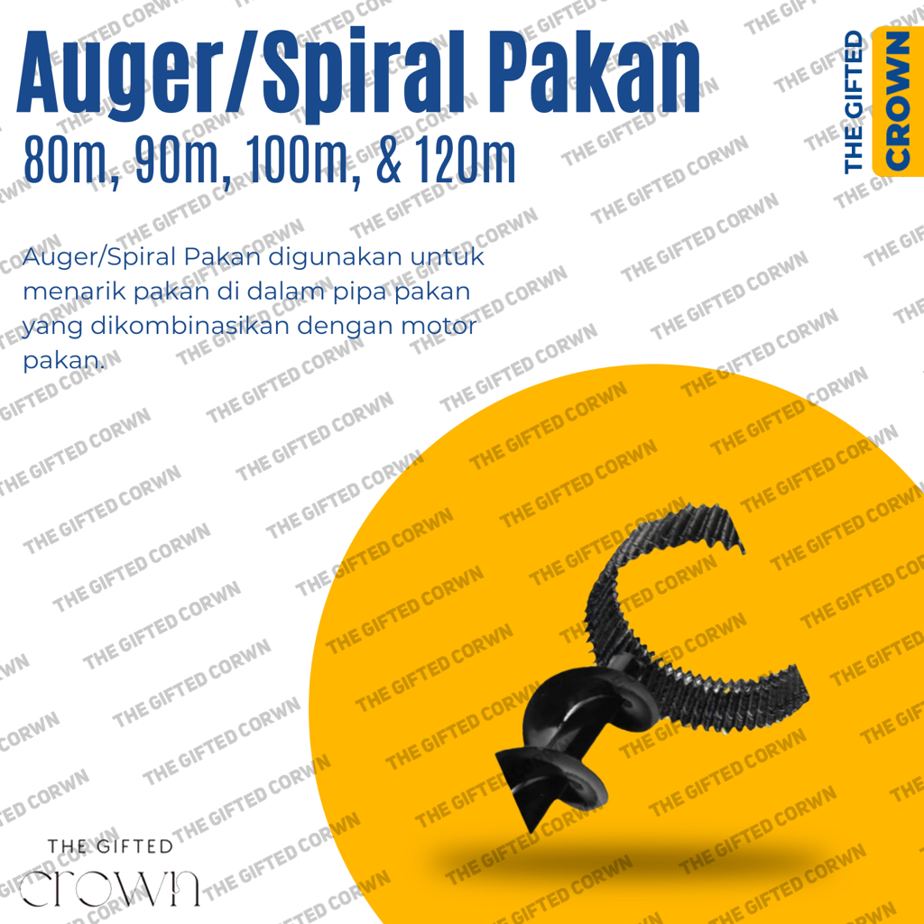 AUGER SPIRAL/TEMPAT PAKAN OTOMATIS/AUGER 80 M 90 M 100 M 120 M/TERNAK AYAM UNGGAS KANDANG