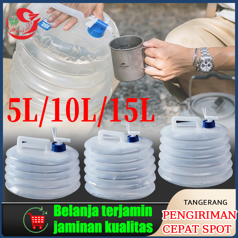 Kantong Air Jerigen Lipat Kran / Foldable Portable Water Container Camping / Jerigen Air Portabel Pr