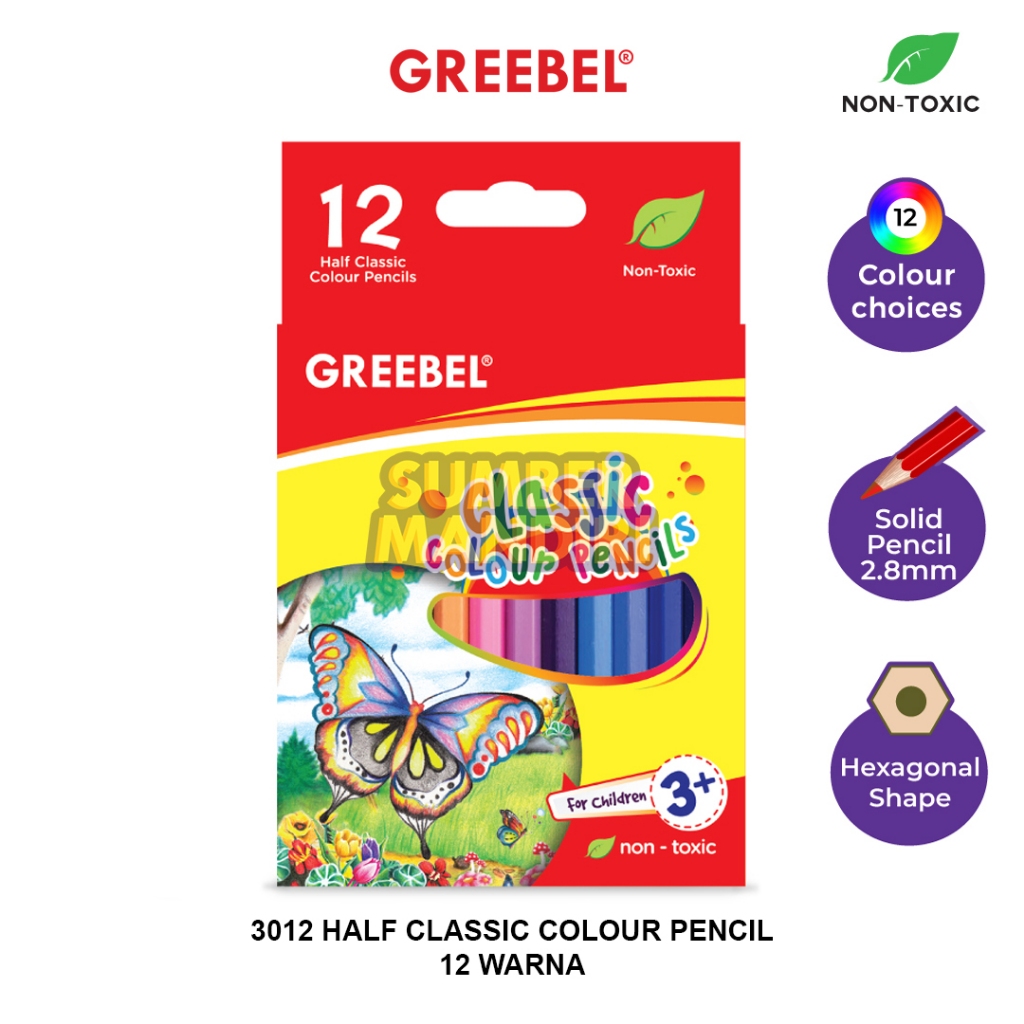 

Pensil Warna Greebel 3012 Half Classic Colour Pencil [ISI 12]