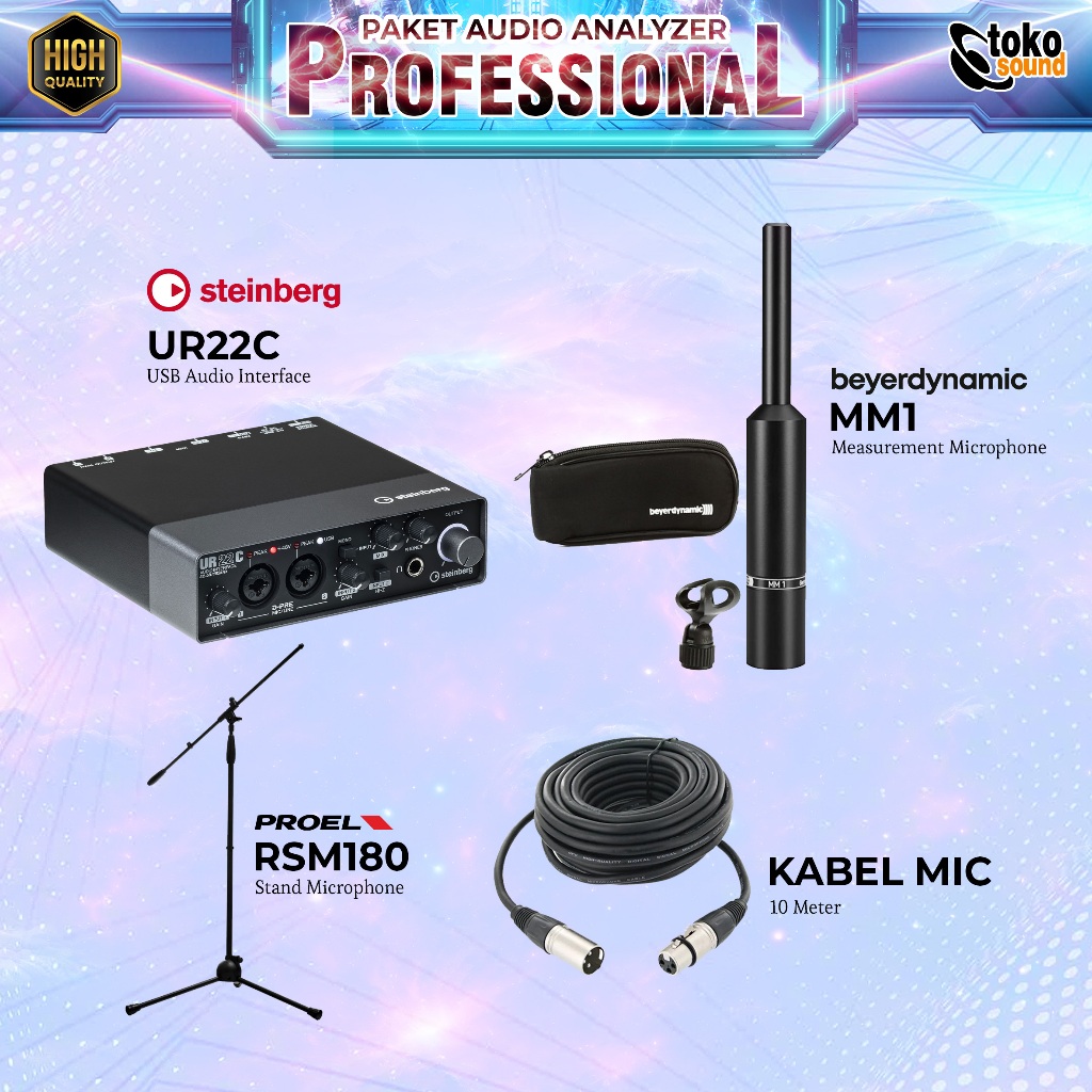 PAKET RTA ANALYZER PROFESIONAL - BEYERDYNAMIC MM 1 - STEINBERG UR22C