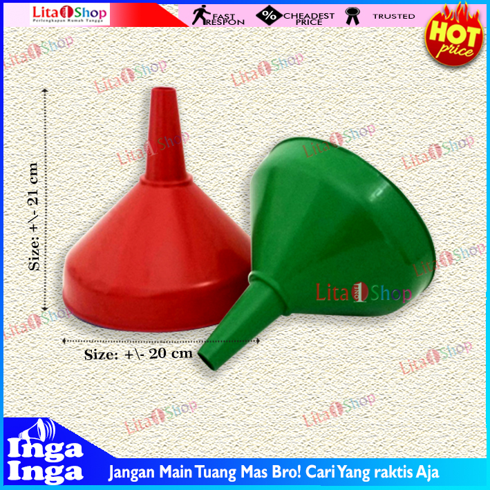corong pelastik plastik tebal ukuran sedang 20CM minyak bensin air DLL