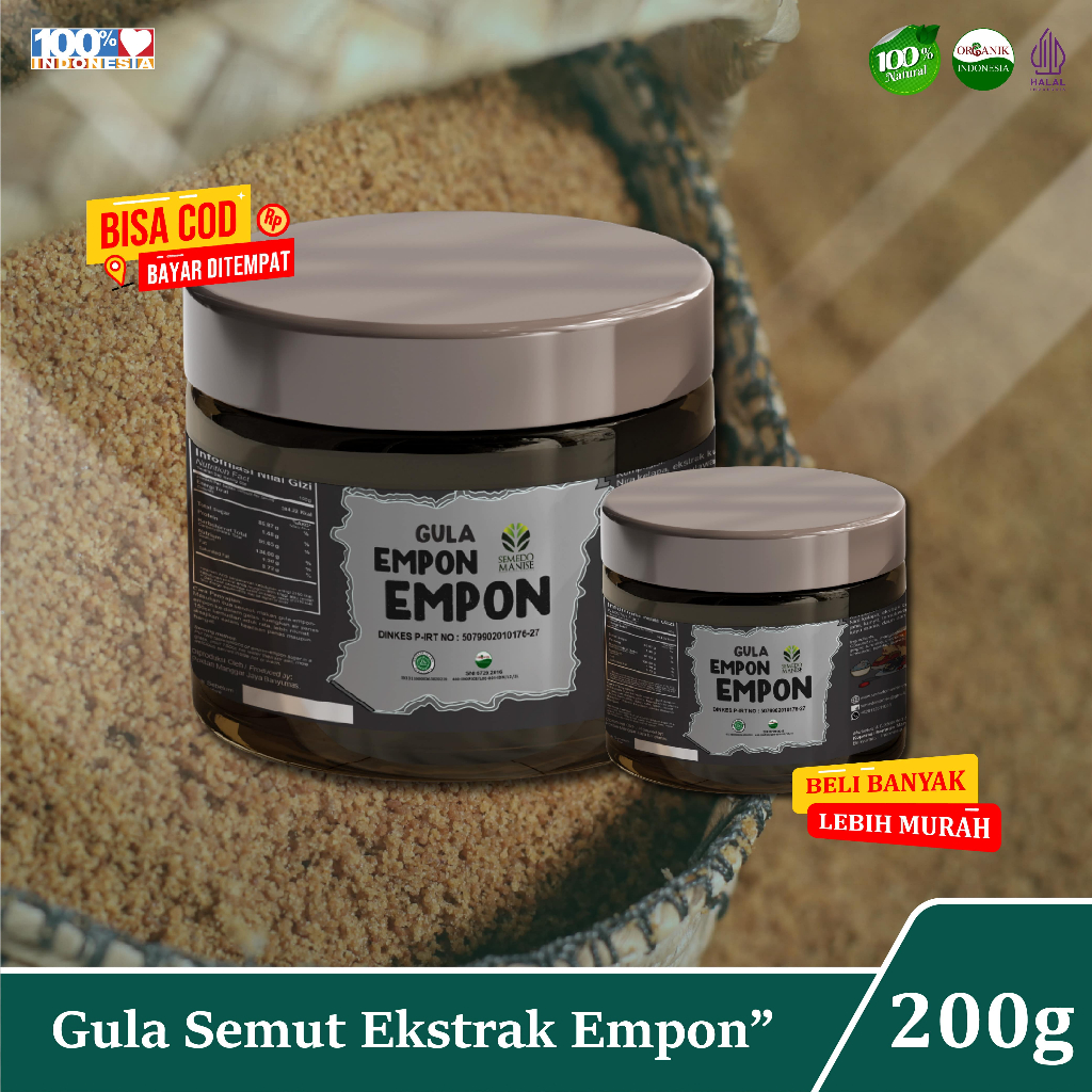 

SEMEDO MANISE - Gula Ekstrak Empon Empon - Minuman Herbal Siap Seduh 100% Alami Tanpa Campuran 200g