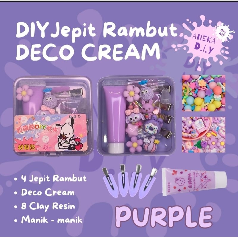 DIY jepitan rambut Deco cream gantungan kunci