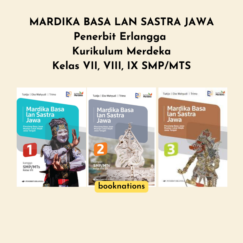 Buku (Bahasa Jawa) MARDIKA BASA LAN SASTRA JAWA kelas 7 8 9 SMP Kurikulum Merdeka ERLANGGA