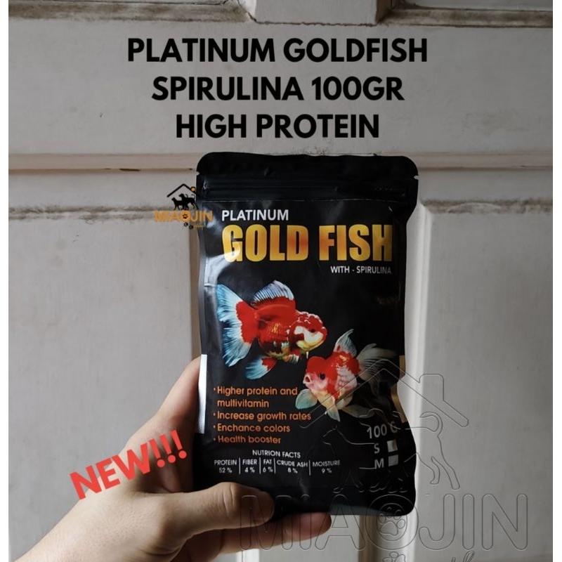 PLATINUM GOLDFISH 100gr - High Protein Spirulina Color Growth Pakan Pelet Ikan Hias Mas KoKi Koi arw