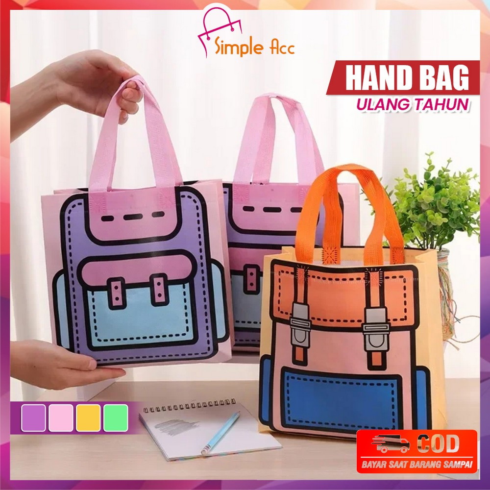 

DO-T59 Tas Hampers Non Woven Anti Air Motif Tas Sekolah Lucu Uk. 22x22x9cm Goodie Bag / Hand Bag Ulang Tahun Snack Bag Packaging Lipat Eco Friendly Bag