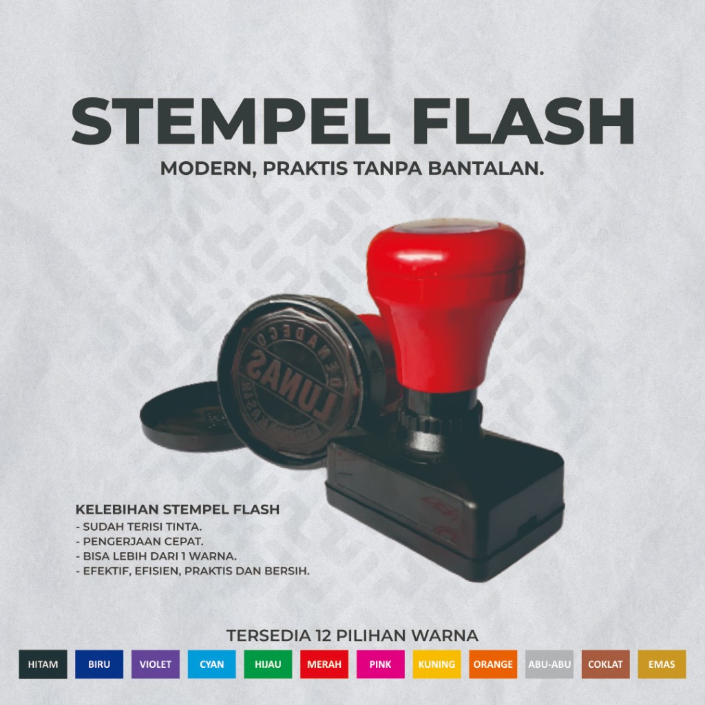 

Stempel Flash Otomatis 1 Warna Ukuran Standar Custom