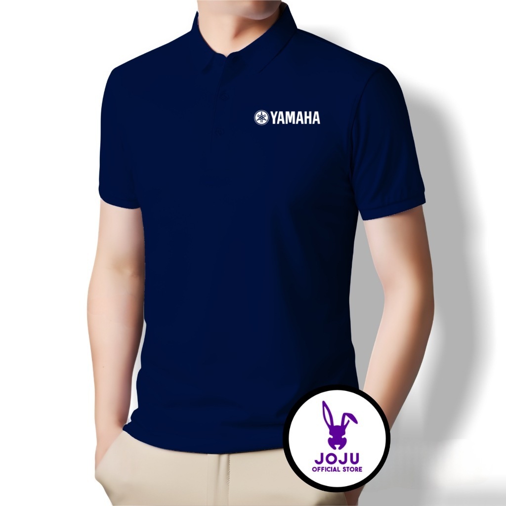 JOJU Wangki Polo T-Shirt Pria Kerah Polos Logo YAMAHA