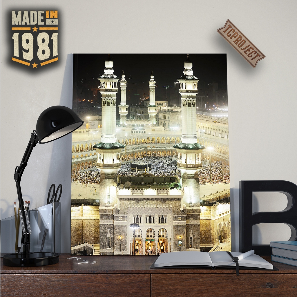 Masjidil Haram Mekah Poster Kayu Dekorasi Dinding Home Decor