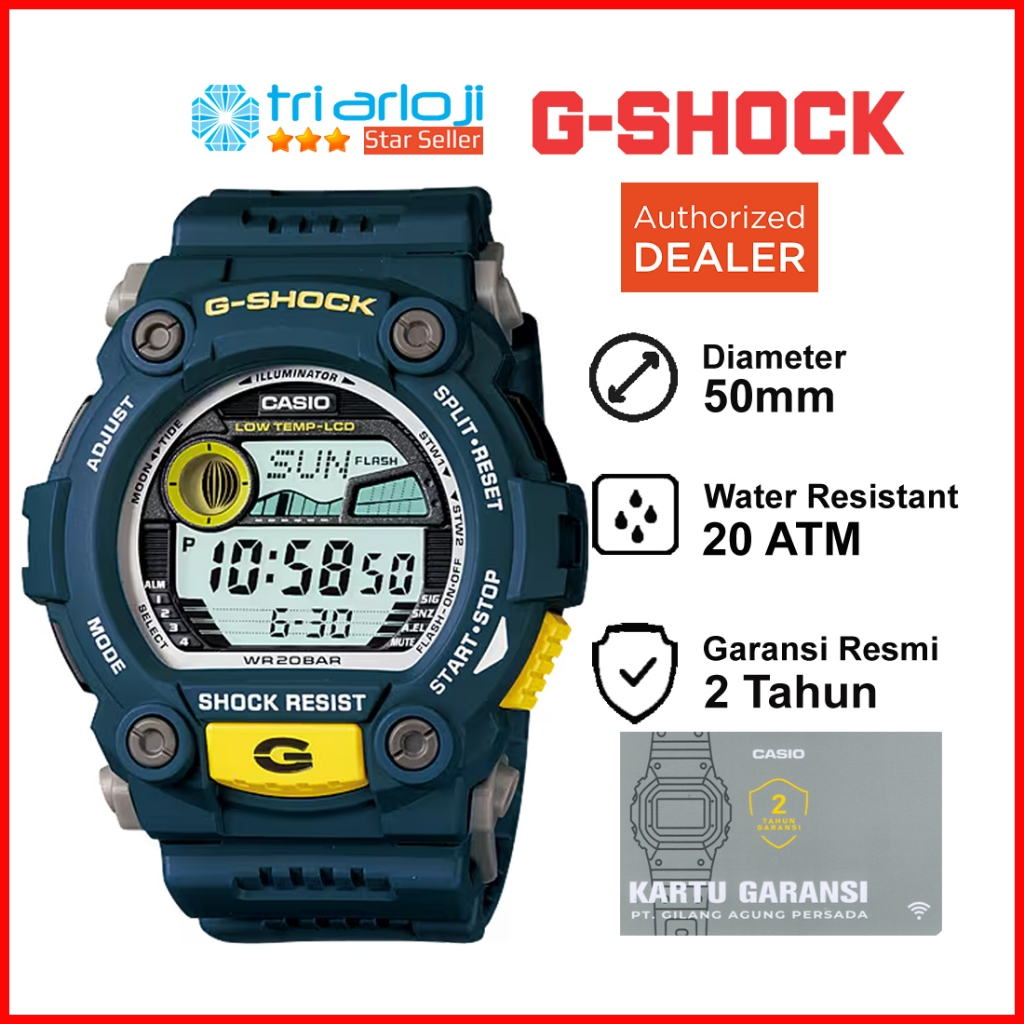 Casio G-Shock G-7900-2DR Jam Tangan Pria Gshock G-7900-2 G7900 Biru