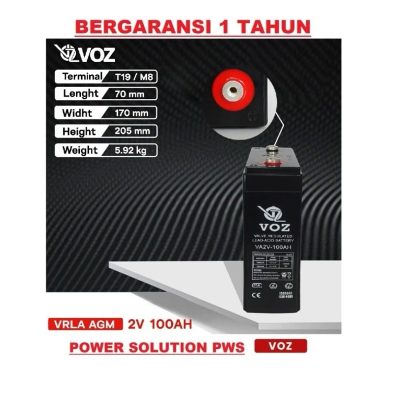 Voz Aki Kering / Baterai VRLA 2V 100Ah Battery UPS Batre Solar Cell