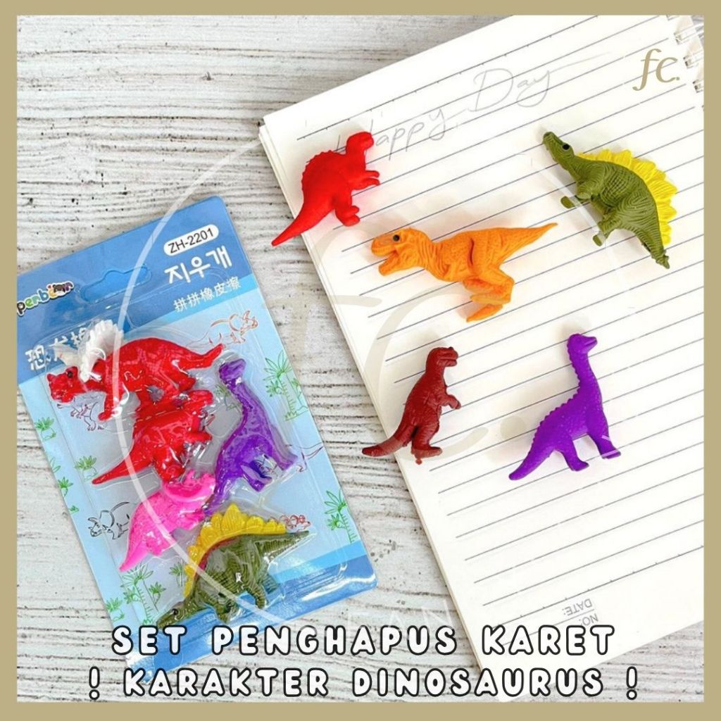 

Set Penghapus Karet / Setip / Penghapusan Karakter Dinosaurus Dino Animal Zoo isi 5 pcs Superbear ZH-2201 ER-1245 Mini Rubber Eraser Mainan Bingkisan Alat Tulis ATK Harga Grosir Ready COD