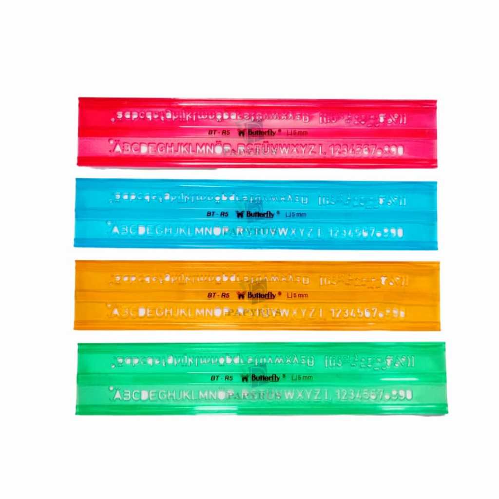 

RULER / GARISAN / PENGGARIS PLASTIK / PENGGARIS BUTTERFLY / PENGGARIS WARNA / PENGGARIS BUTTERFLY BT-R5