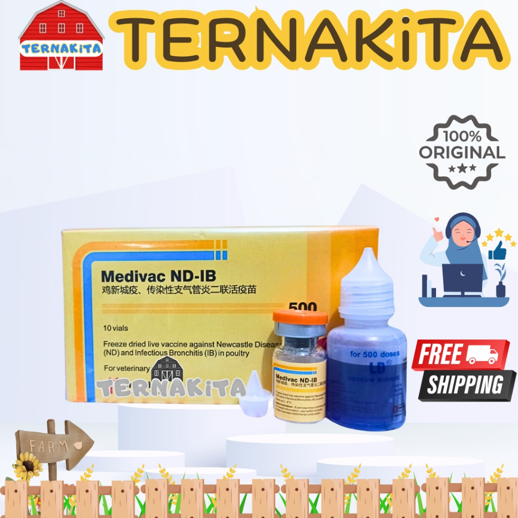 VAKSIN MEDIVAC ND IB DOSIS 500 EKOR + PELARUT MEDIVAC MEDION - Vaksin Ayam Tetelo dan Infeksius Bron