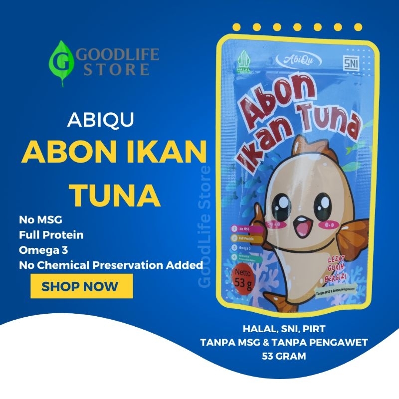 

Abon Ikan Tuna Abiqu 53 gr Abon Non MSG Sehat / Abon Bayi / MPASI