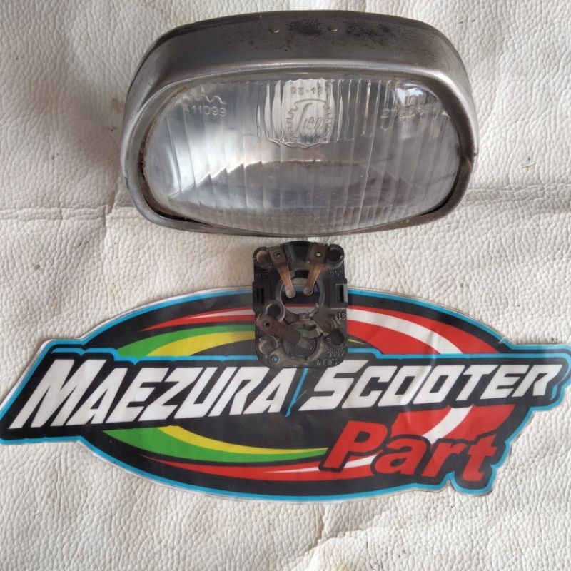 headlamp Reflektor mika lampu Siem kaca depan original copotan vespa sprint Siem timbul luar ring pe
