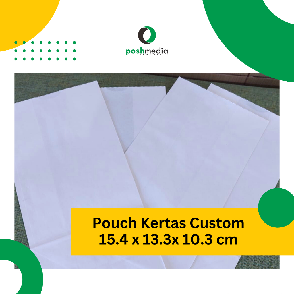 

Pouch Kertas / Kantong Kertas / Kantong Putih 31.3x15.4 cm / Kantong Kertas Paket Custom Print