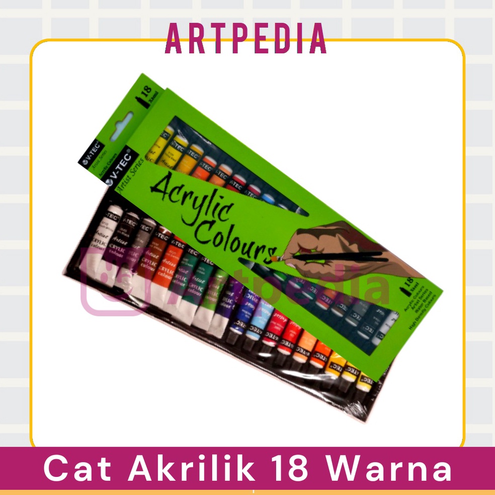 

KODE N57I Cat Akrilik VTEC ACRYLIC COLOURS 6 ML SET 18 VTEC CAT AKRILIK 18 WARNA 618