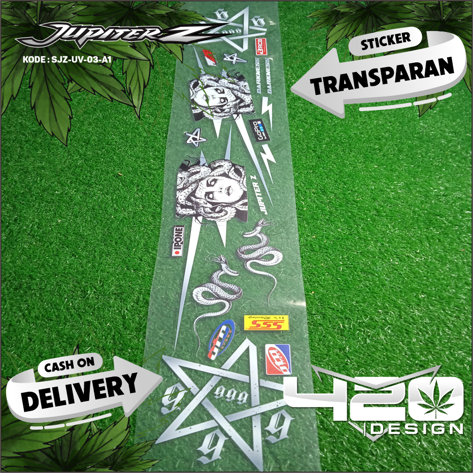 Striping Motor JUPITER Z Tahun 2003 Motif Medusa  - Striping Motor Jupiter Z Bahan Transparan SJZ-UV