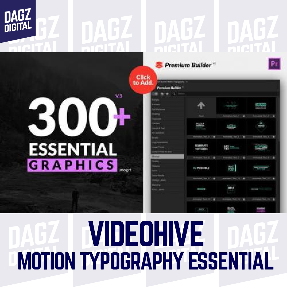 Videohive - Video Hive Motion Typography Essential Graphics  Mogrt 21491714- Premiere Pro Template a