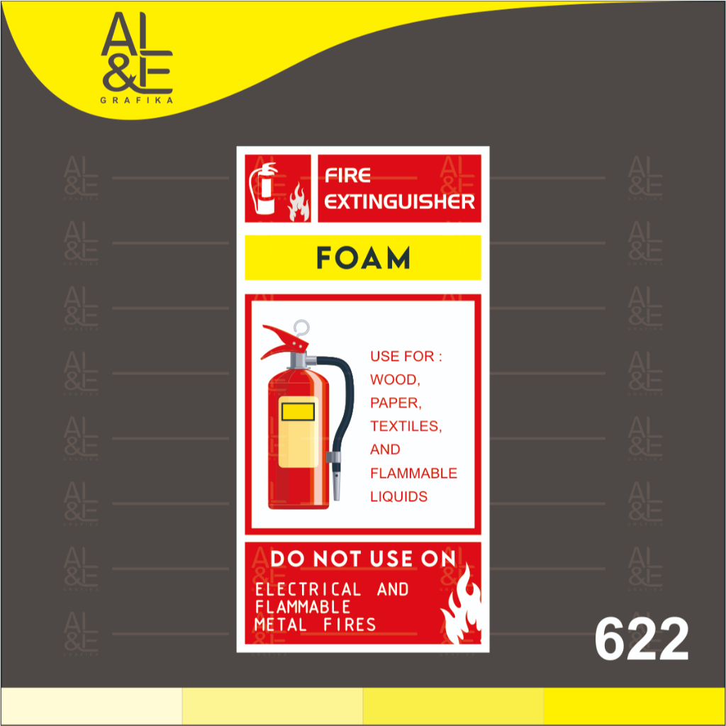

622 - Stiker Fire Extinguisher Carbon Foam, Sticker Vinyl, Premium, Tahan Air