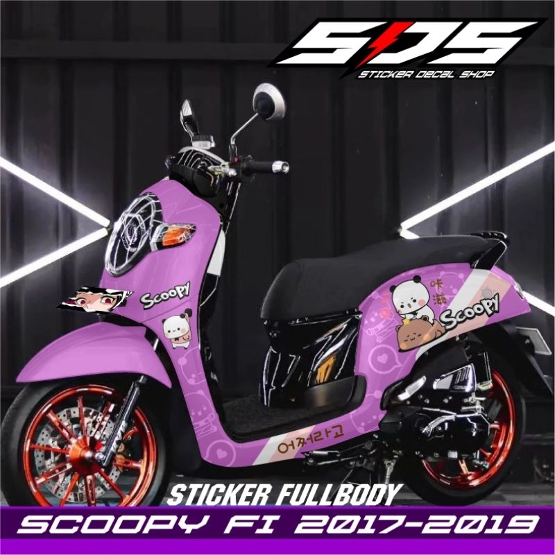 Decal Scoopy Fi 2017-2019Full Body Sticker Dekal Variasi Stiker Full Blok Desain Motif Sticker Lucu
