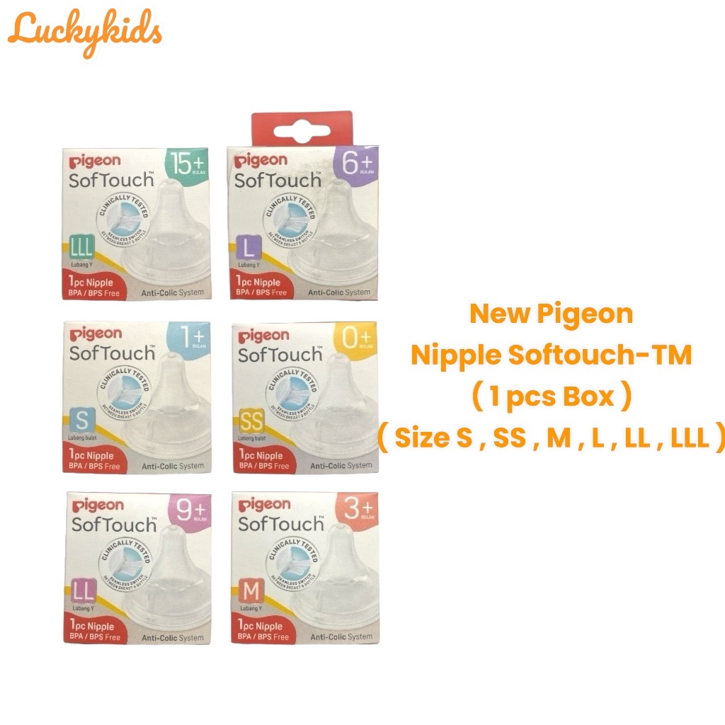 (NEW) Nipple PIGEON Wideneck SofTouch TM Nipple size SS S M L LL LLL 1pcs Ori Pigeon
