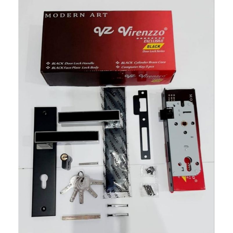 BLACK SERIES Handle Kunci Pintu BESAR VIRENZZO EXCLUSIVE Premium BLACK SERIES 25cm
