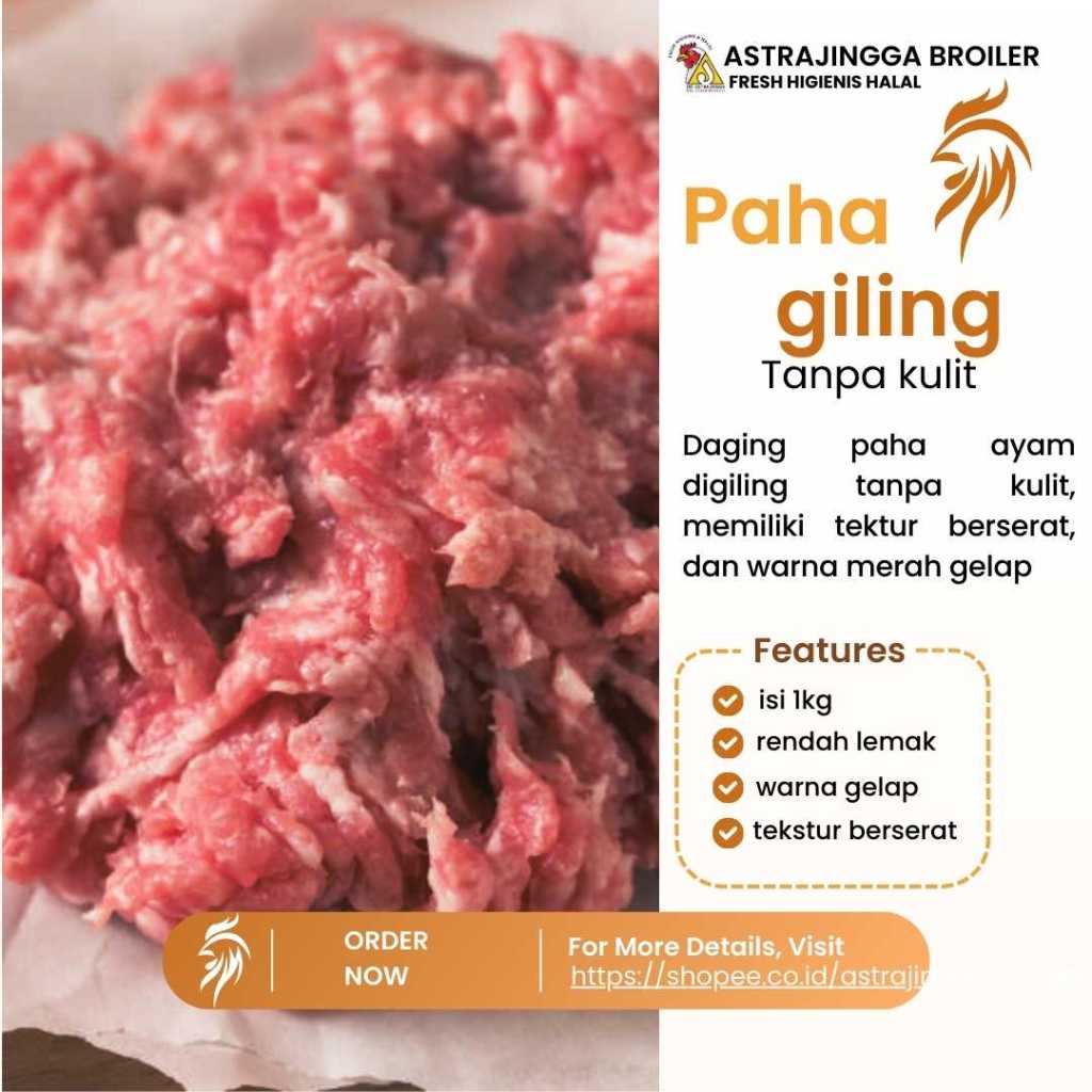 

Daging Ayam Giling Paha Tanpa Kulit 1kg astrajingga broiler