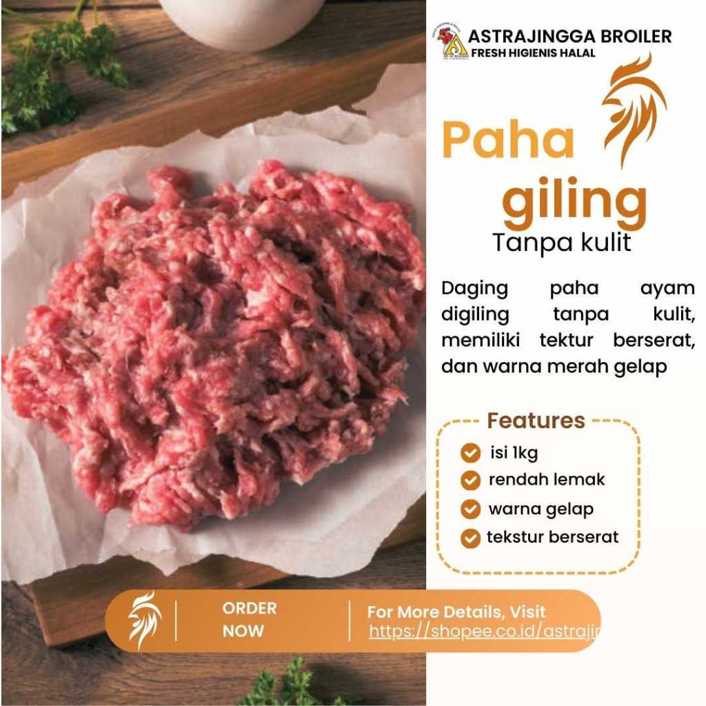 

Ay00! Daging Ayam Giling Paha Tanpa Kulit 1kg Astrajingga Broiler