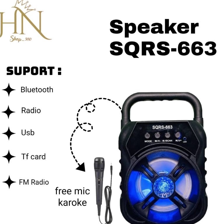 Bagus Banget Speaker Bluetooth 663 portable plus mic dan non mic