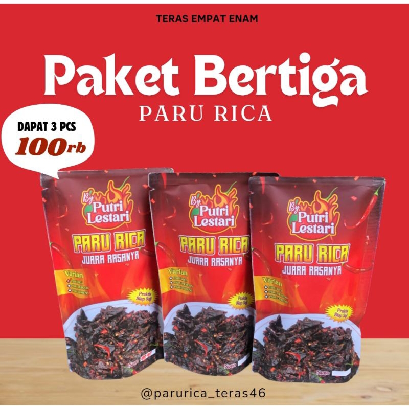 

Paket Bertiga Paru Rica isi 100gram/pcs