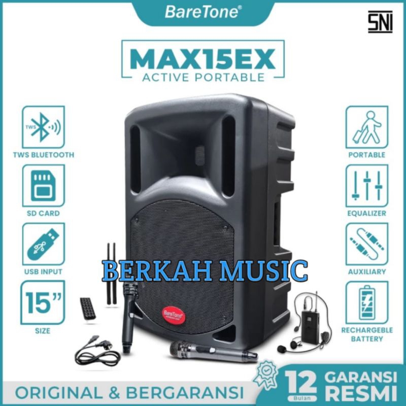 Speaker Portabel Baretone Max15ex Original 15inch