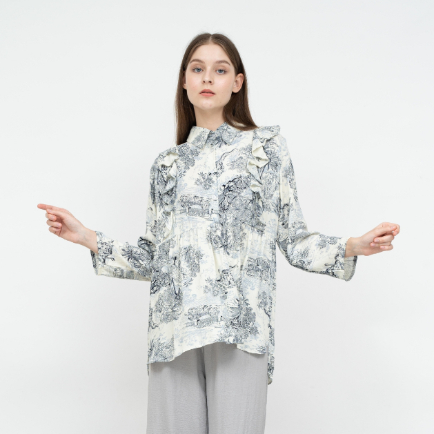 Rataria - Blouse Rayon Rempel Daisy - Blouse Vintage - Blouse Korean Style - Blouse Motif