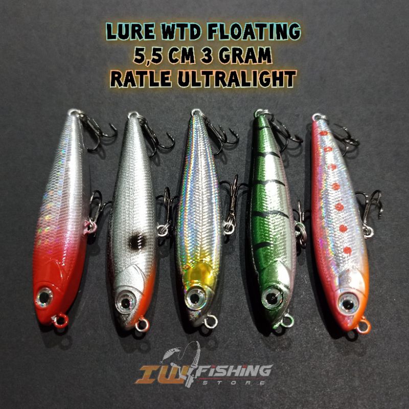 Lure wtd floating 5.5 cm 3 gram umpan pancing casting cocok untuk ultralight ul fishing
