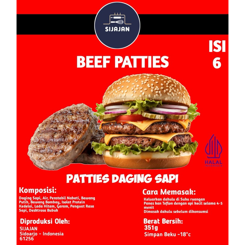 

Sijajan Patties Burger Sapi Dan Ayam Frozen Food Halal dan Premium