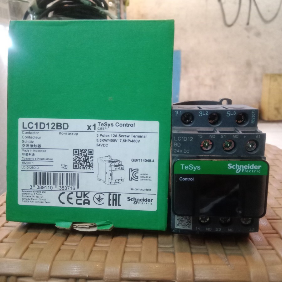 kontaktor Schneider LC1D12BD 24vdc Contactor Lc1d12 BD 24v dc Tele LCID12 LCID12BD