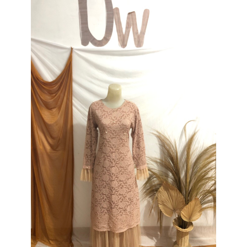 preloved dress brukat mocca