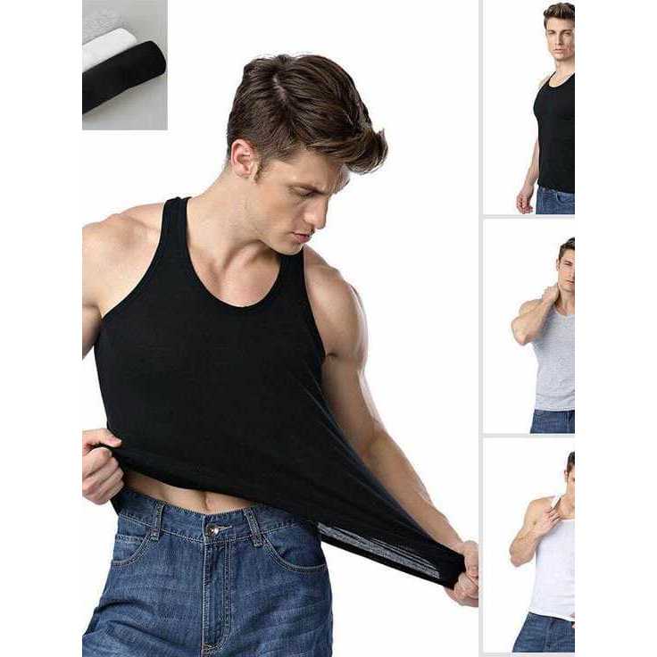HEMAT 3 PCS SINGLET PRIA POLOS BAHAN COTTON RIB SLIMFIT KAOS DALAM PRIA TANKTOP COWOK LEKBONG PRIA