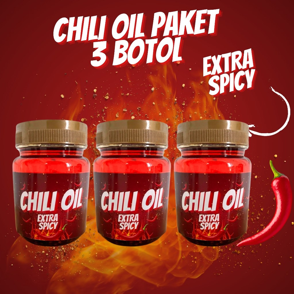 

Chili Oil Extra PedasPaket 3 Botol By Mie Jontor Ukuran 200 G
