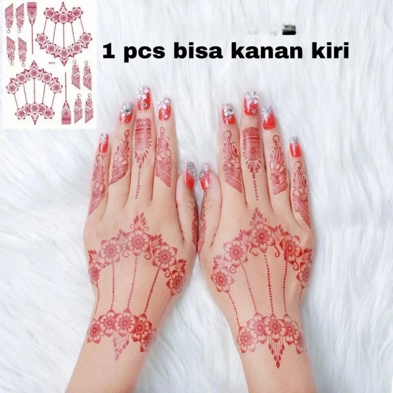 Henna Stiker Merah Tatto Temporer Tempel Henna Pengantin