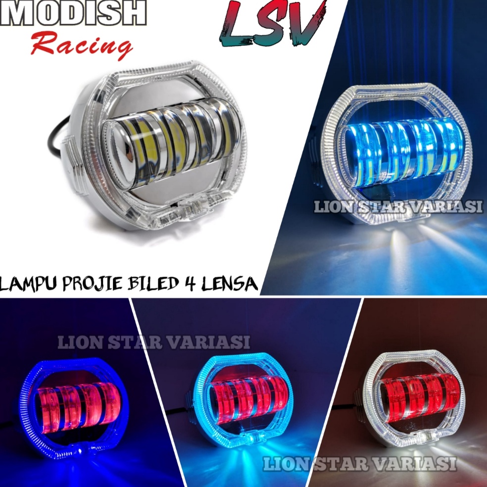 Lampu Tembak LED Daymaker Biled Projie Projie Biled Proji Biled 4 Lensa 8D Lampu Utama Biled Projie 