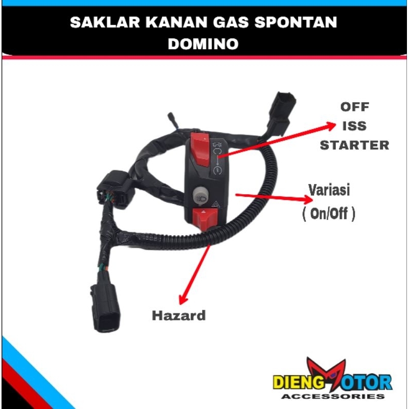 SAKLAR KANAN DOMINO GAS SPONTAN VARIO PCX ADV NMAX AEROX LEXI R15 SCCOPY DLL
