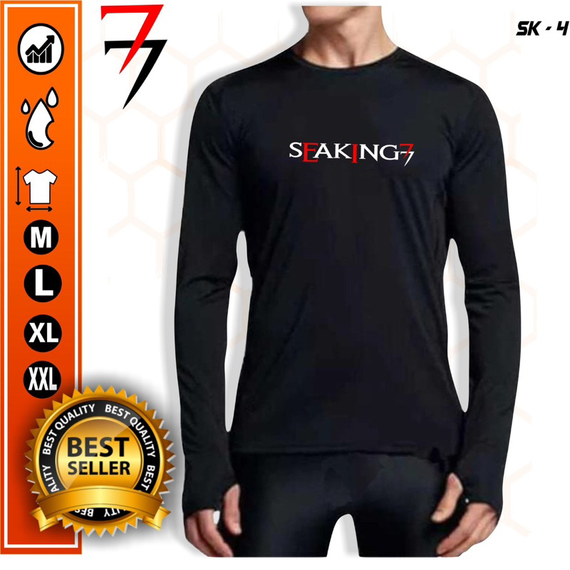 Baju renang lengan panjang slimfit Kaos manset pria wanita Diving size M - XXL