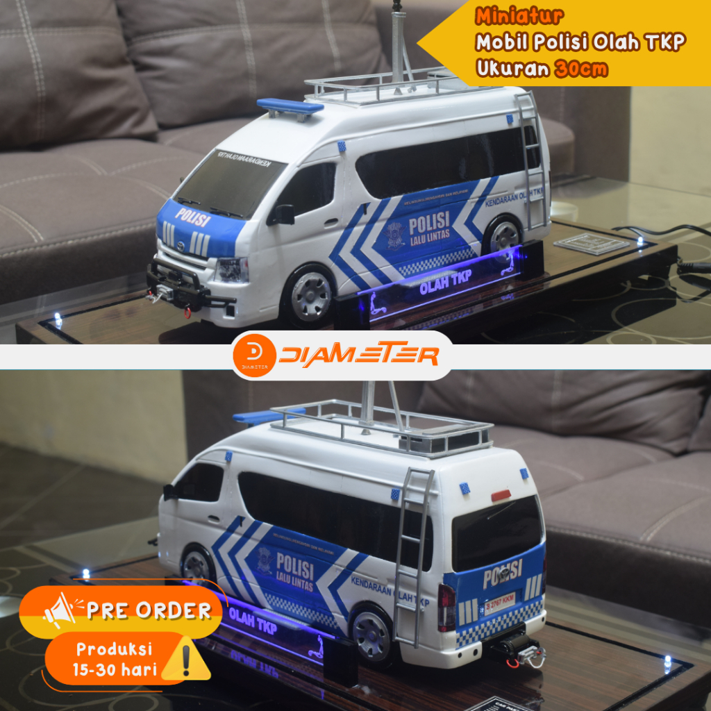 (PO/PRE ORDER) MINIATUR MOBIL POLISI OLAH TKP UKURAN 30CM | Hiasan, Souvenir, Koleksi, Gift, Event
